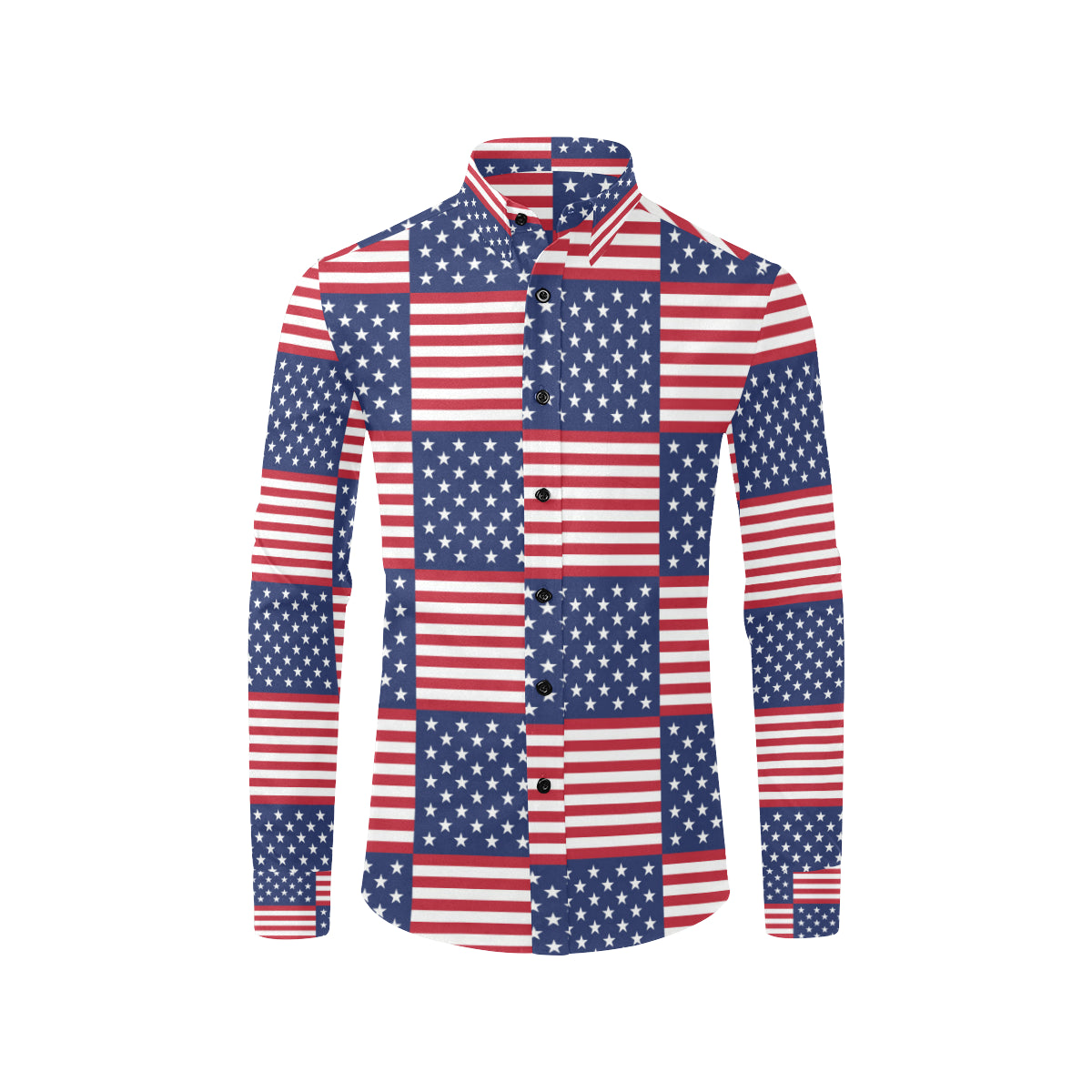 Patriotic US Flag Pattern Print Design A03 Men's Long Sleeve Shirt
