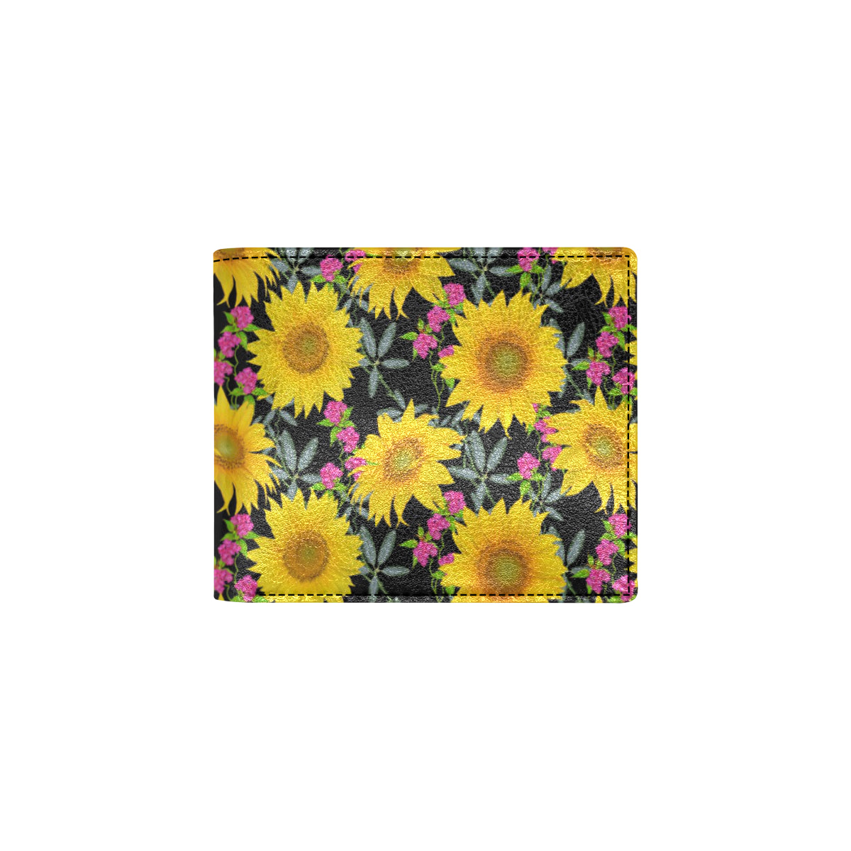 Sunflower Pattern Print Design SF014 Men's ID Card Wallet