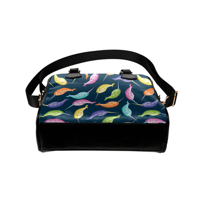 Narwhal Colorful Pattern Print Design 03 Shoulder Handbag