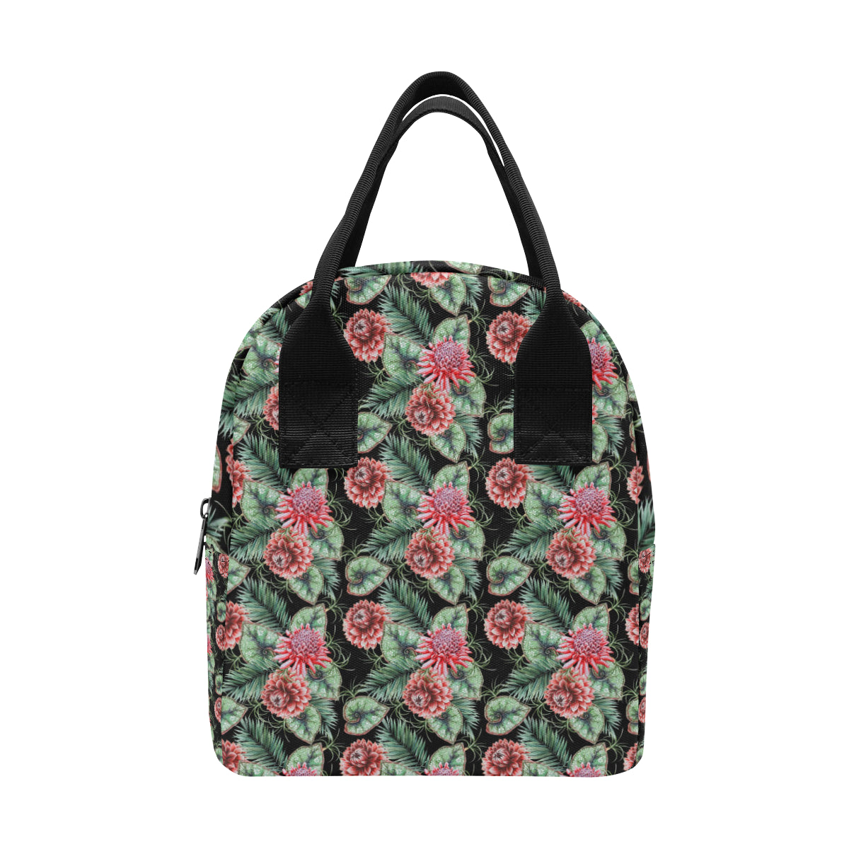 Dahlia Pattern Print Design DH06 Insulated Lunch Bag