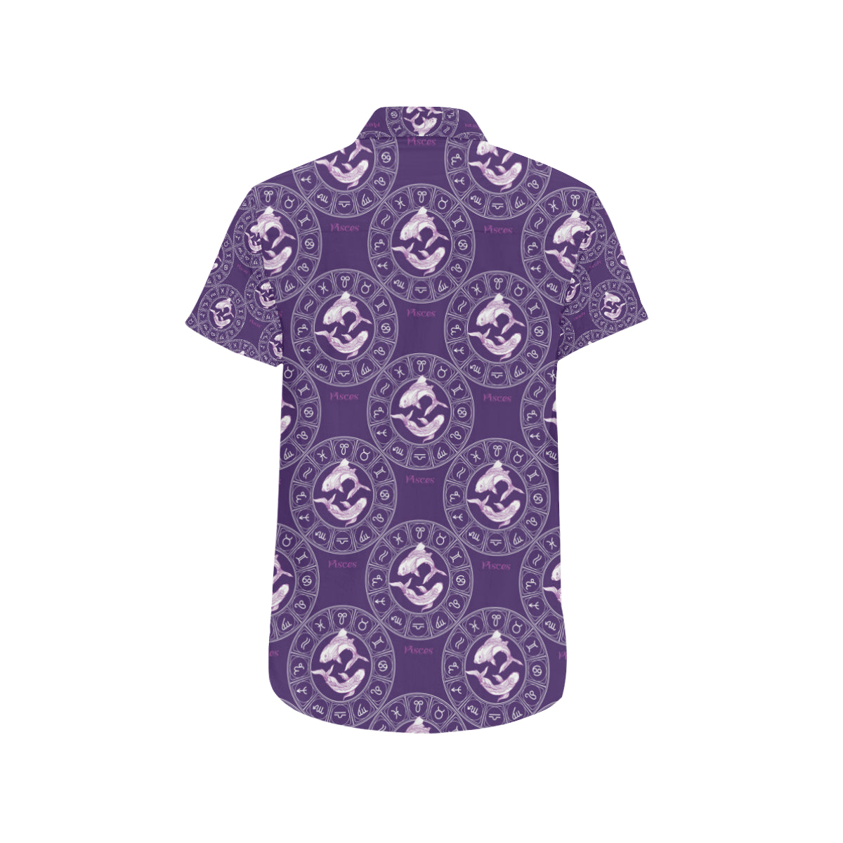 Pisces Pattern Print Design A02 Men's Short Sleeve Button Up Shirt