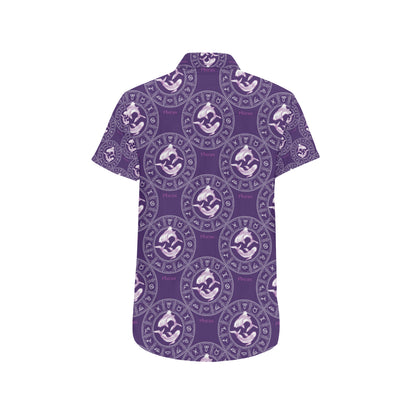 Pisces Pattern Print Design A02 Men's Short Sleeve Button Up Shirt