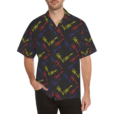 Electric Guitar Pattern Print Design 03 Men's Hawaiian Shirt