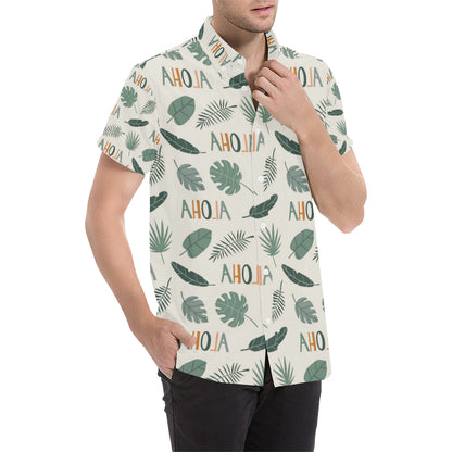 Aloha Hawaii Pattern Print Design 05 Men's Short Sleeve Button Up Shirt