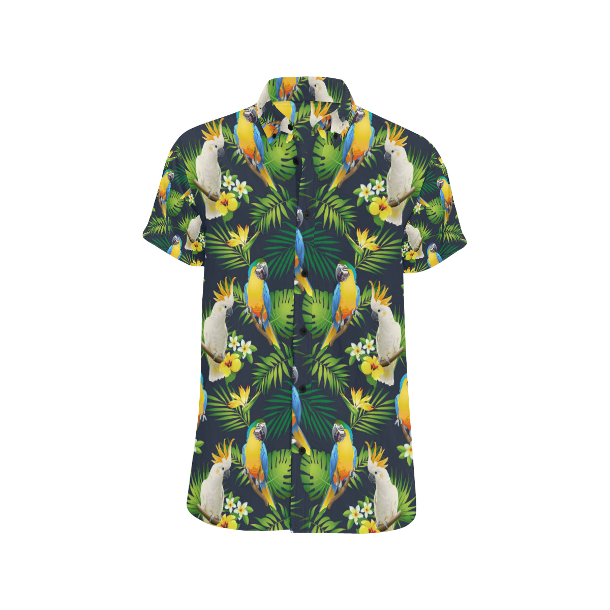 Parrot Pattern Print Design A03 Men's Short Sleeve Button Up Shirt