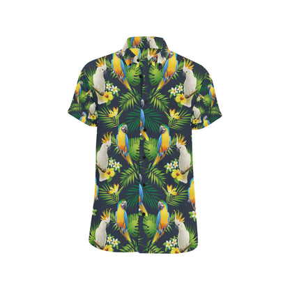 Parrot Pattern Print Design A03 Men's Short Sleeve Button Up Shirt