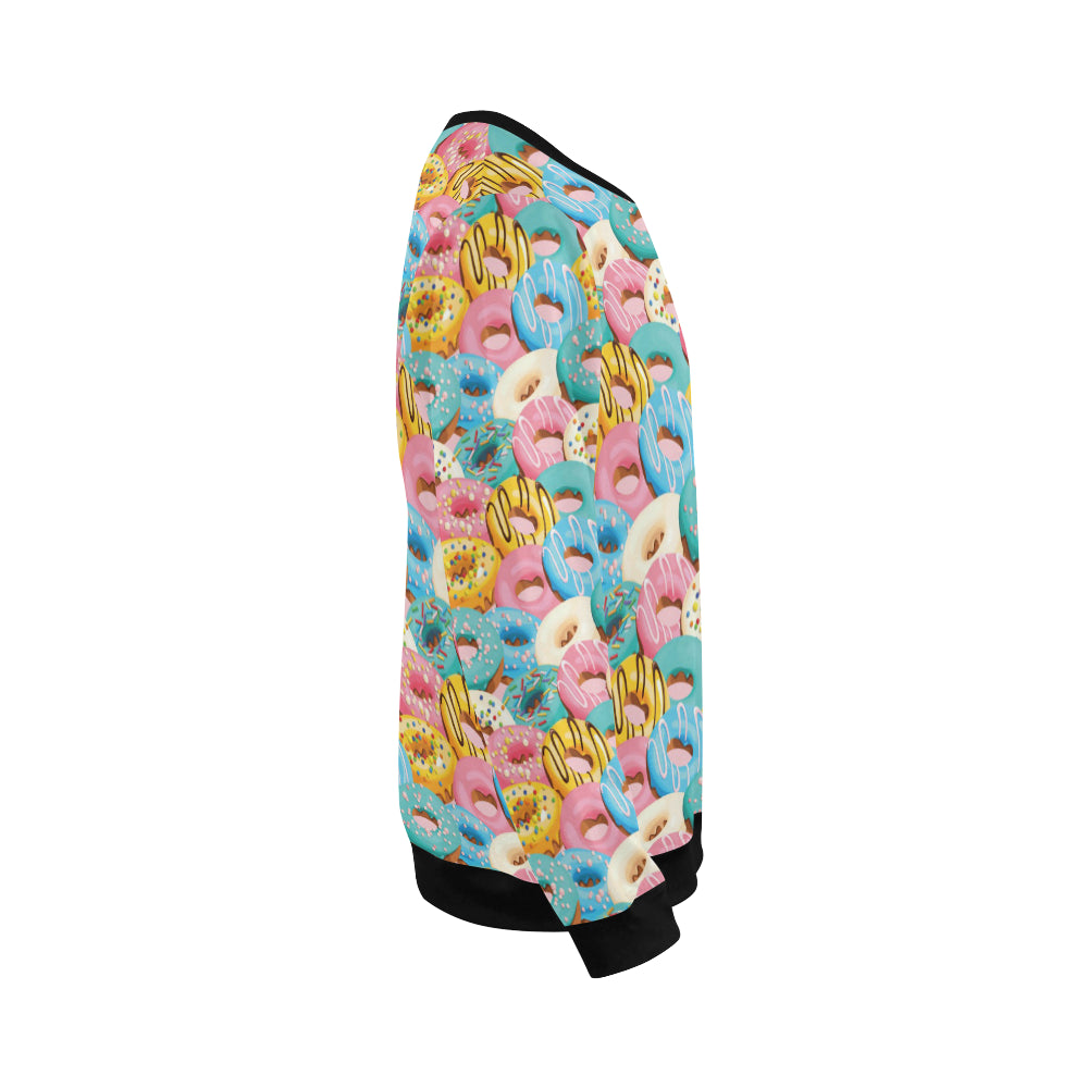 Donut Pattern Print Design DN01 Men Long Sleeve Sweatshirt