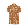 Giraffe Texture Print Men's Short Sleeve Button Up Shirt