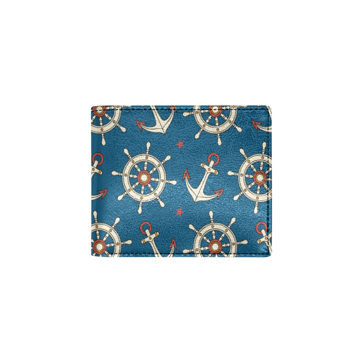 Anchor Pattern Print Design 02 Men's ID Card Wallet