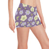 Anemone Pattern Print Design AM013 Yoga Shorts