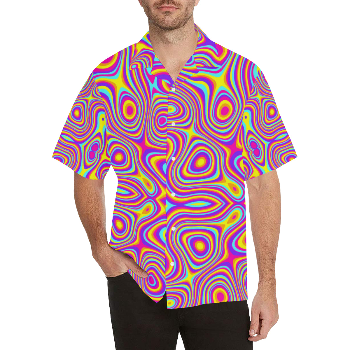 Liquid Pattern Print Design 06 Men's Hawaiian Shirt
