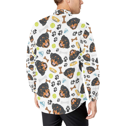 Rottweiler Pattern Print Design A04 Men's Long Sleeve Shirt