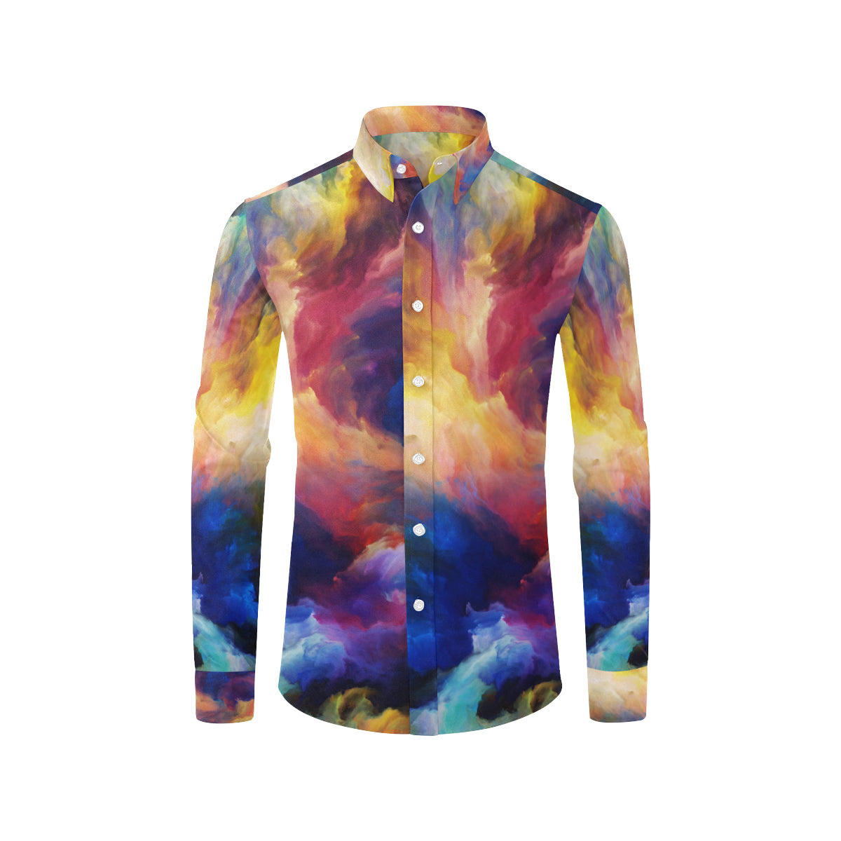 Vortex Twist Swirl Water Color Design Men's Long Sleeve Shirt