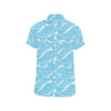 Ocean Wave Pattern Print Design A01 Men's Short Sleeve Button Up Shirt