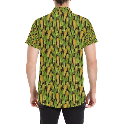 Agricultural Corn cob Print Men's Short Sleeve Button Up Shirt