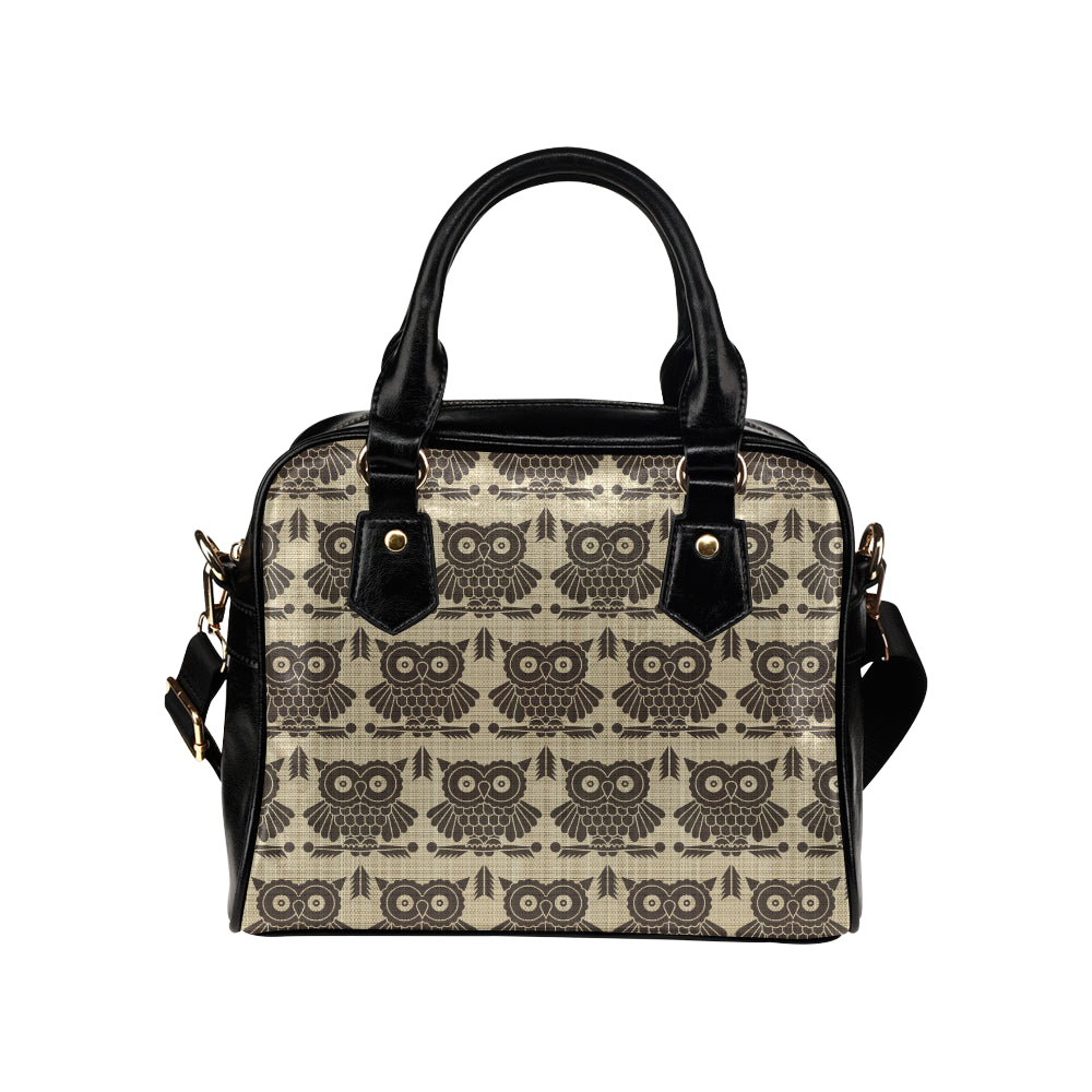 Owl Pattern Print Design A01 Shoulder Handbag