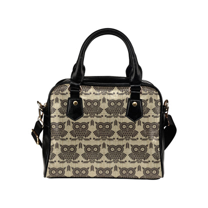 Owl Pattern Print Design A01 Shoulder Handbag