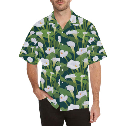 Lily Pattern Print Design 04 Men's Hawaiian Shirt