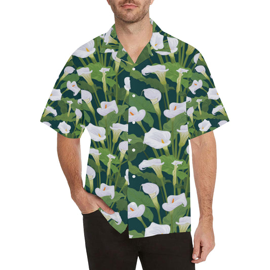 Lily Pattern Print Design 04 Men's Hawaiian Shirt