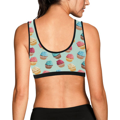 Cupcake Pattern Print Design 01 Sports Bra