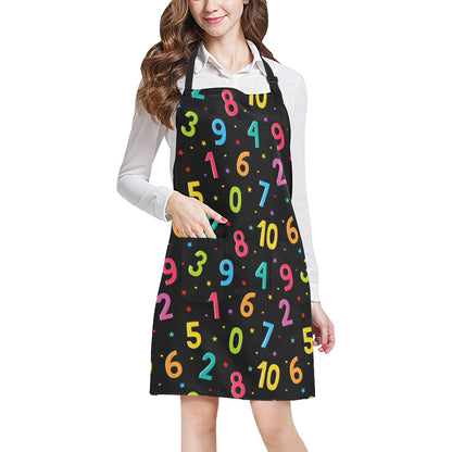 Number Pattern Print Design A04 Apron with Pocket