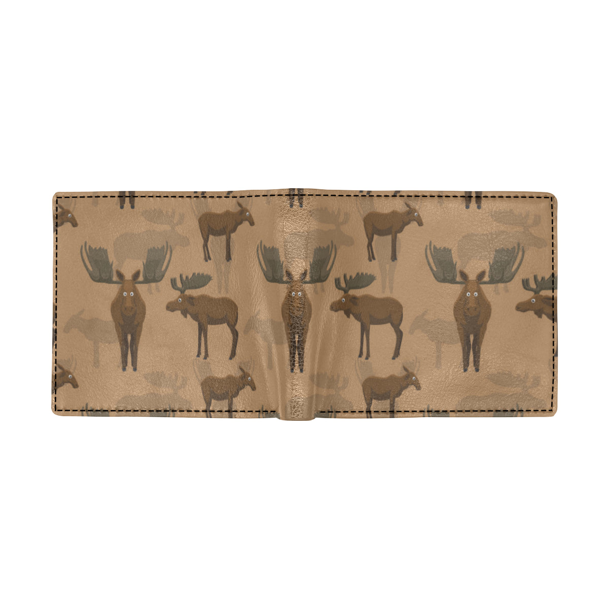 Moose Pattern Print Design 03 Men's ID Card Wallet