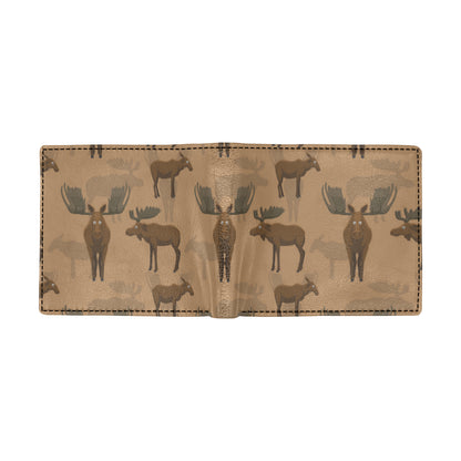Moose Pattern Print Design 03 Men's ID Card Wallet