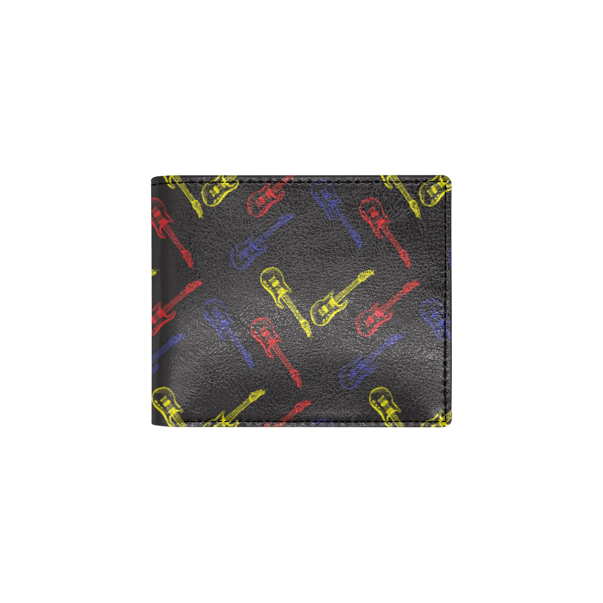 Electric Guitar Pattern Print Design 03 Men's ID Card Wallet