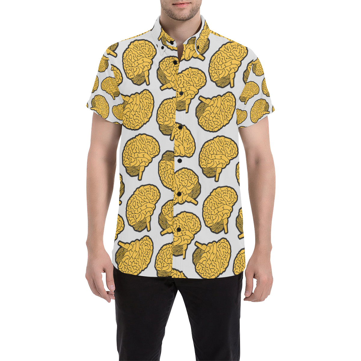 Psychology Pattern Print Design A01 Men's Short Sleeve Button Up Shirt