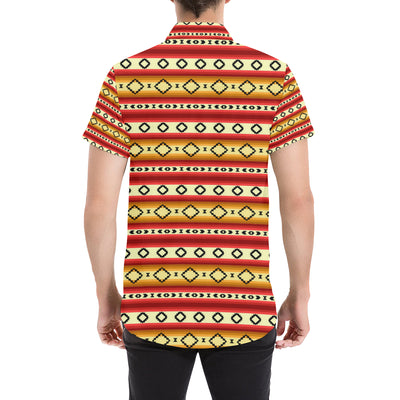 Serape Themed Men's Short Sleeve Button Up Shirt