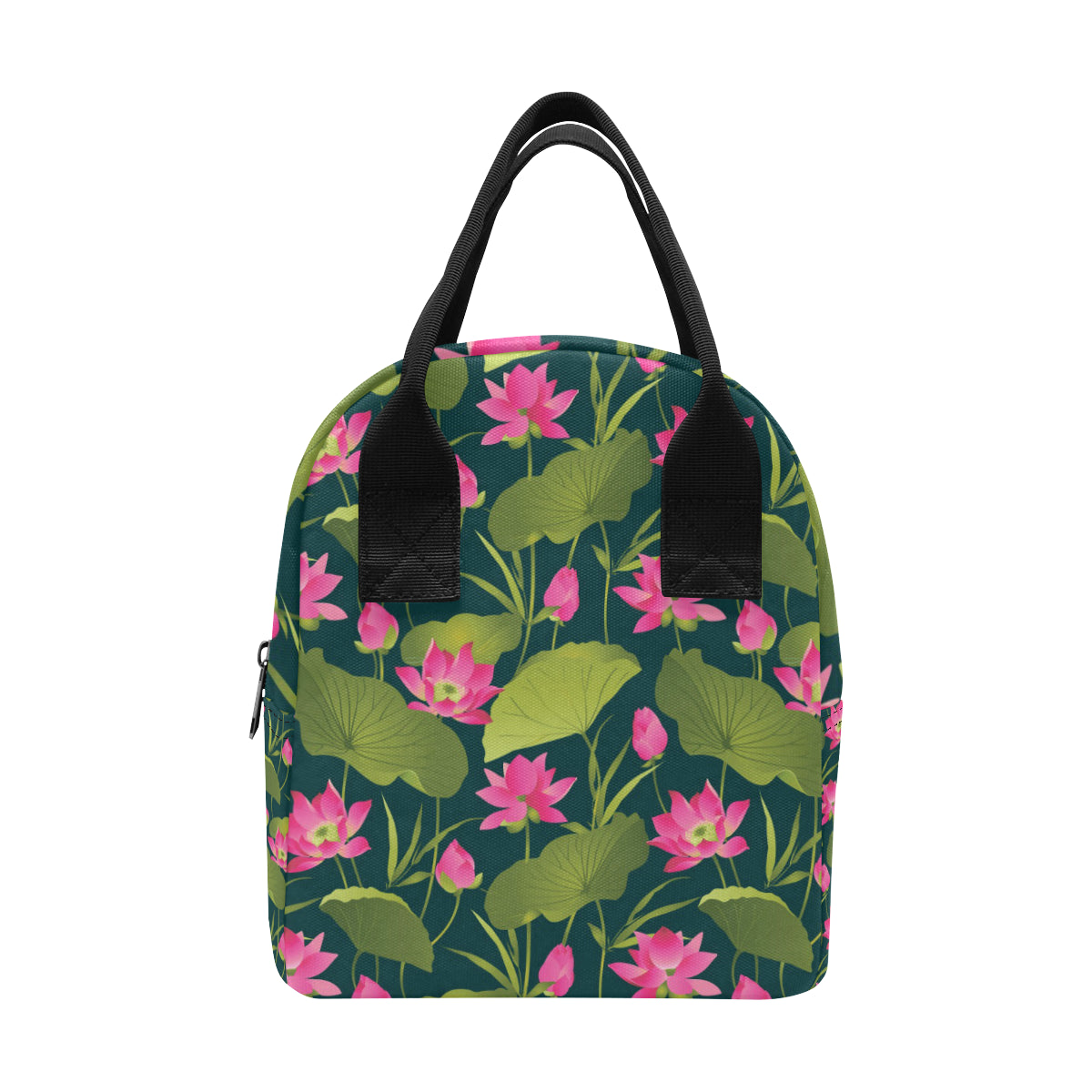 Water Lily Pattern Print Design WL09 Insulated Lunch Bag