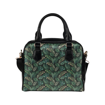 Banana Leaf Pattern Print Design 05 Shoulder Handbag