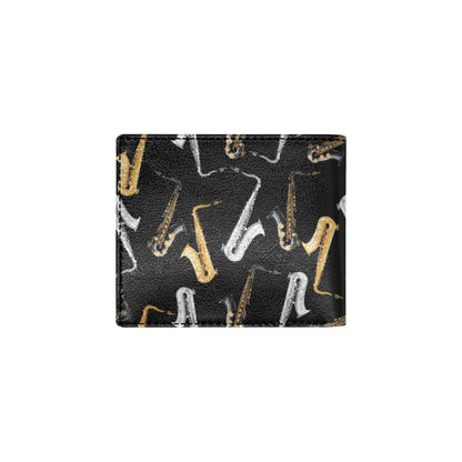 Saxophone Pattern Print Design 01 Men's ID Card Wallet