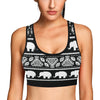 Elephant Pattern Sports Bra