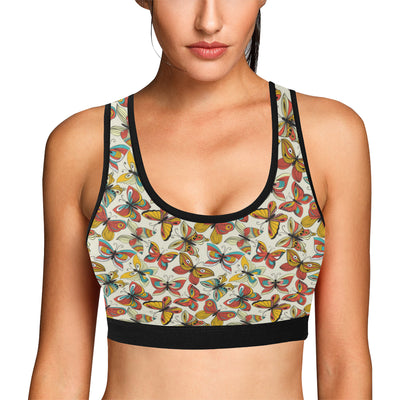 Butterfly Pattern Print Design 02 Sports Bra