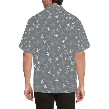 Airplane Pattern Print Design 02 Men's Hawaiian Shirt
