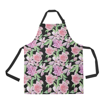 Peony Pattern Print Design PE08 Apron with Pocket