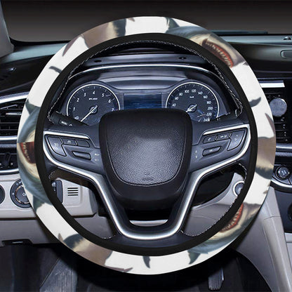 Great White Shark Pattern Print Design 03 Steering Wheel Cover with Elastic Edge