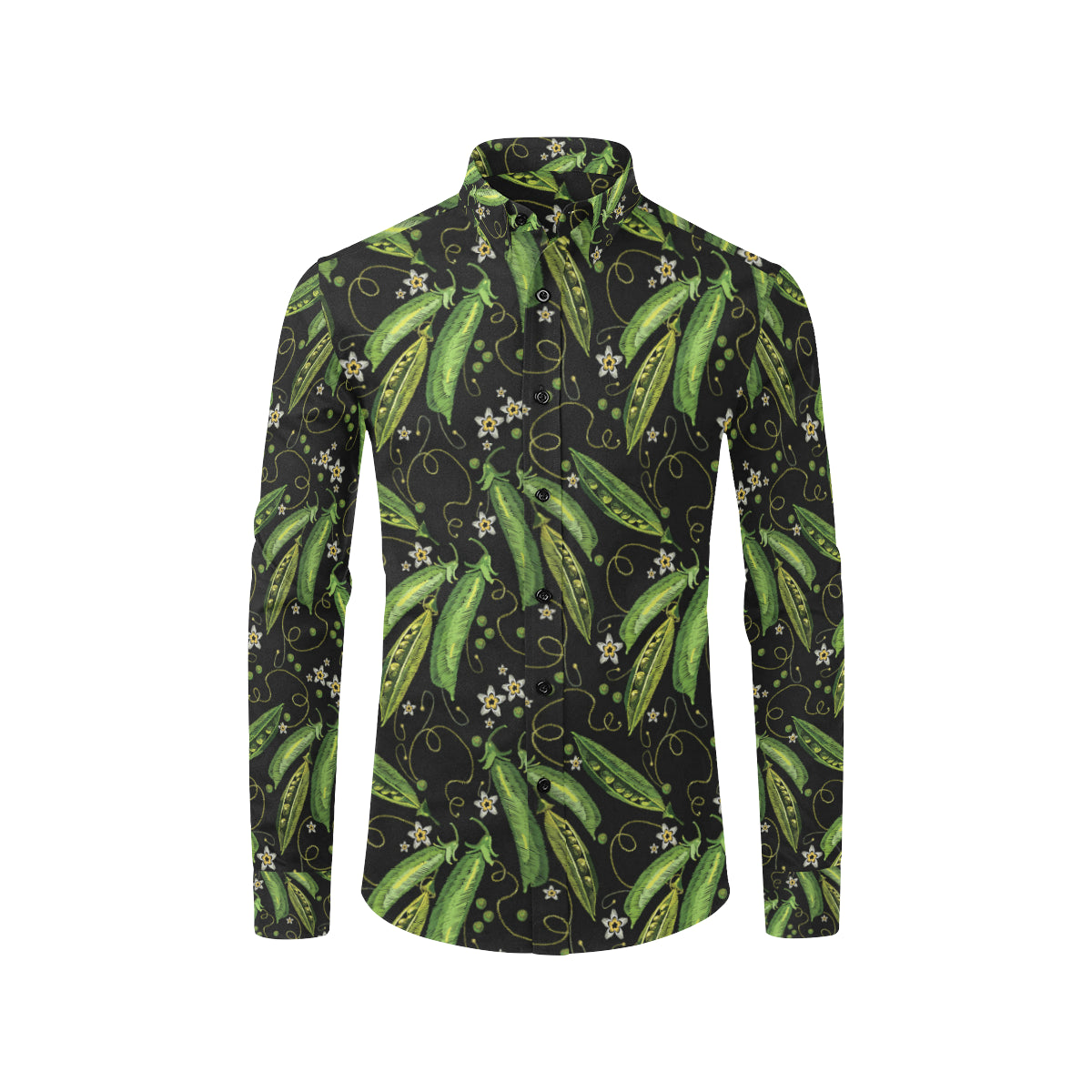 Peas Pattern Print Design A02 Men's Long Sleeve Shirt
