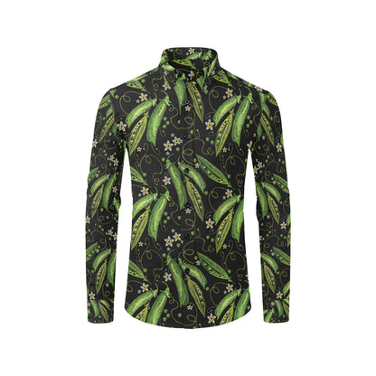 Peas Pattern Print Design A02 Men's Long Sleeve Shirt