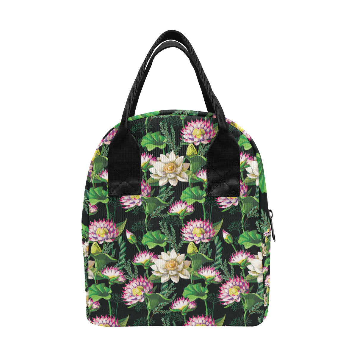 Water Lily Pattern Print Design WL010 Insulated Lunch Bag