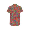 Boho Pattern Print Design 01 Men's Short Sleeve Button Up Shirt