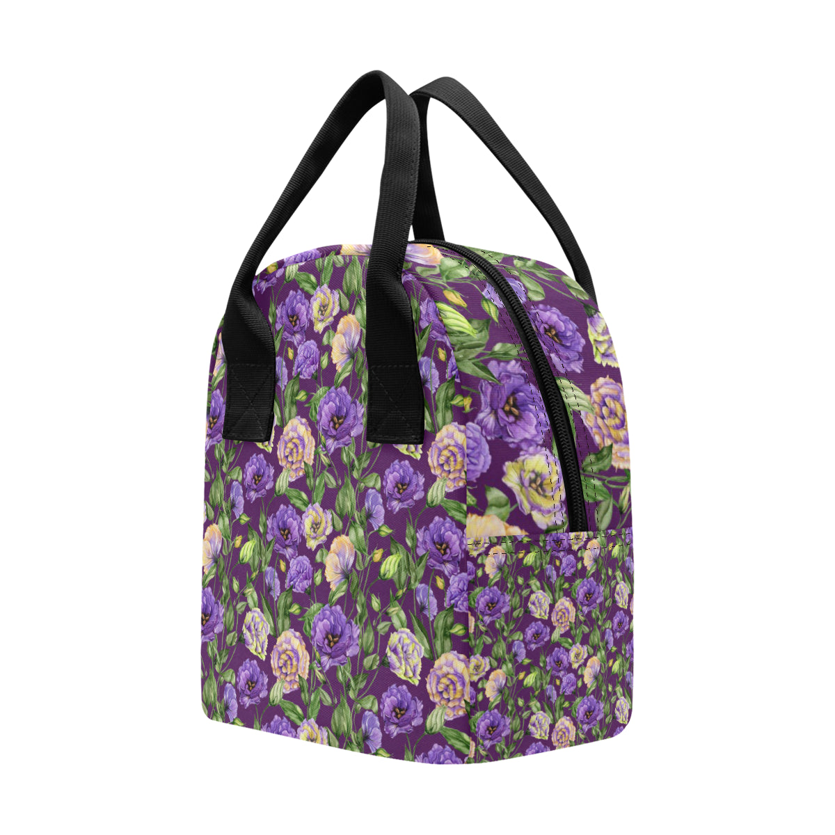 Lisianthus Pattern Print Design LT03 Insulated Lunch Bag