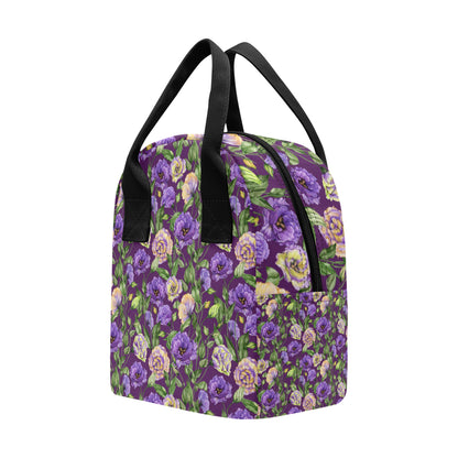 Lisianthus Pattern Print Design LT03 Insulated Lunch Bag