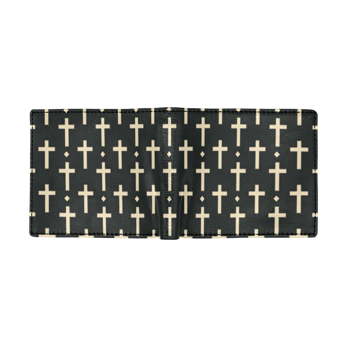 Cross Pattern Print Design 03 Men's ID Card Wallet