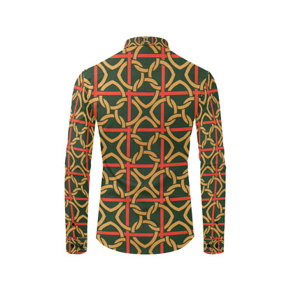 Irish Pattern Print Design 01 Men's Long Sleeve Shirt