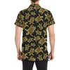 Gold Tribal Turtle Polynesian Themed Men's Short Sleeve Button Up Shirt