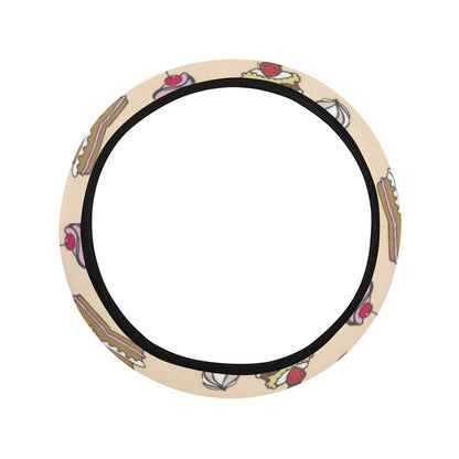 Cake Pattern Print Design 03 Steering Wheel Cover with Elastic Edge