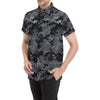 ACU Digital Black Camouflage Men's Short Sleeve Button Up Shirt