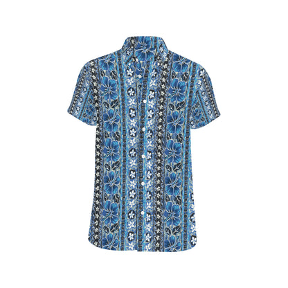Hawaiian Themed Pattern Print Design H012 Men's Short Sleeve Button Up Shirt